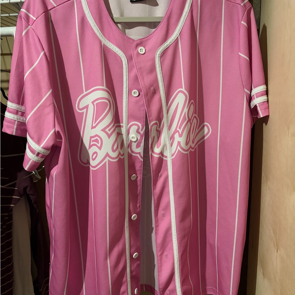 Barbie Pink and White Women's Jersey